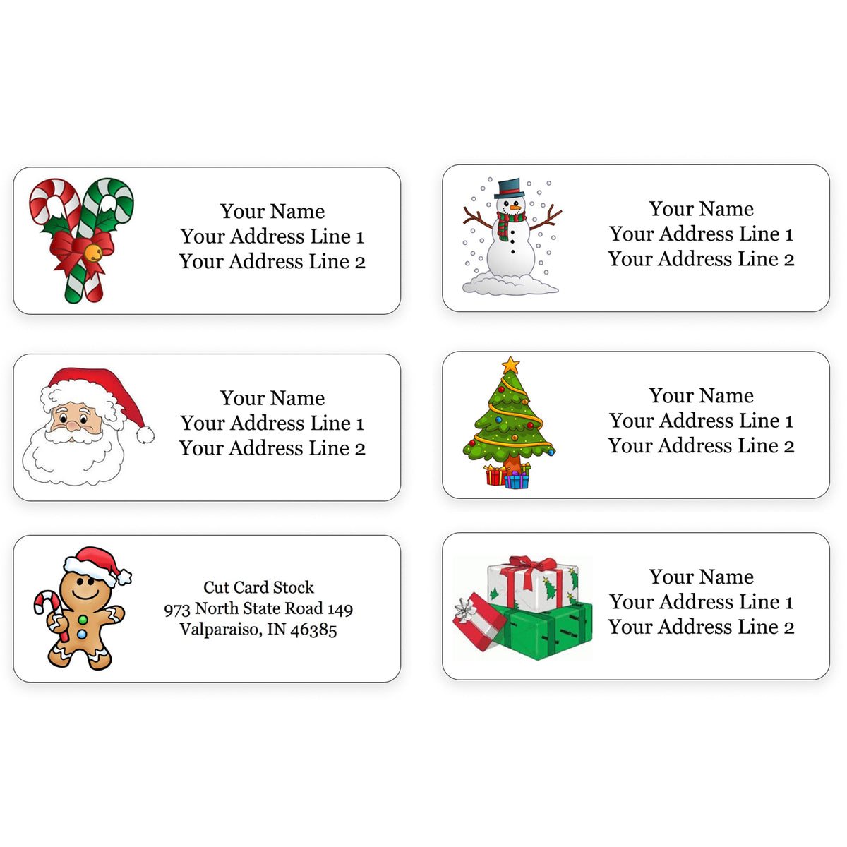 Personalized Christmas Theme Return Address Labels for Holiday Envelopes