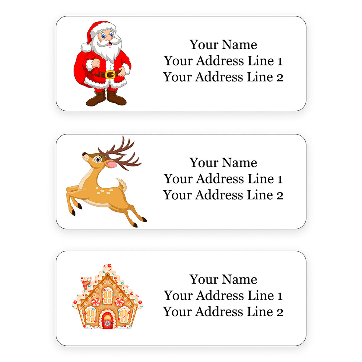 Personalized Christmas Theme Return Address Labels for Holiday Envelopes