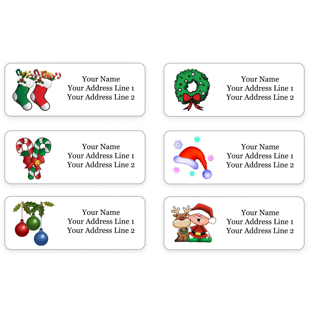 Personalized Christmas Theme Return Address Labels for Holiday Envelopes