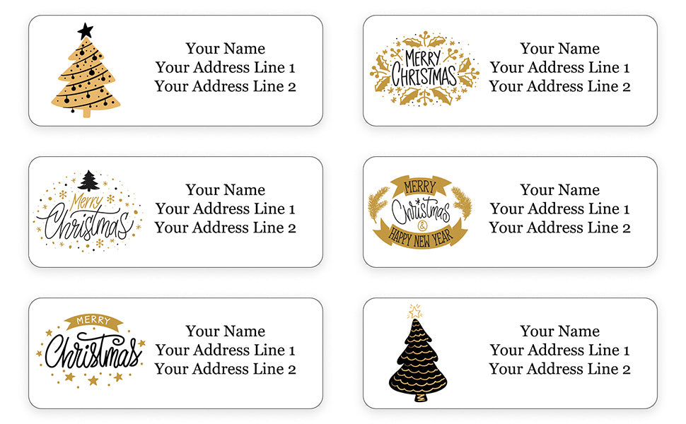 Personalized Christmas Theme Return Address Labels for Holiday Envelopes