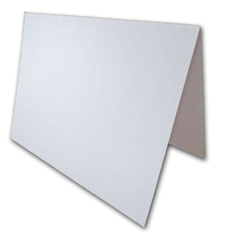 Blank Metallic A1 Notecards - white