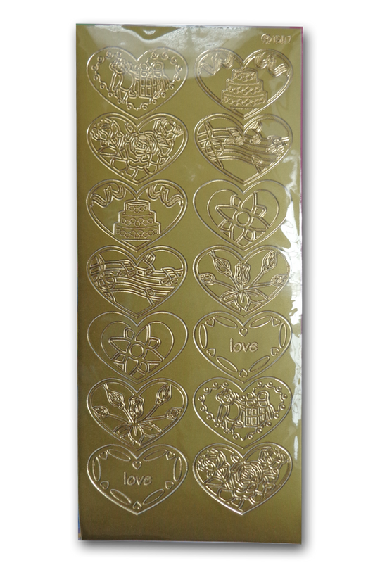 Wedding Hearts - Outline stickers - 1 sheet