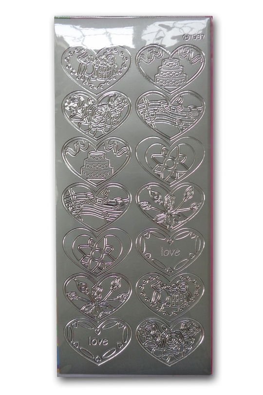 Wedding Hearts - Outline stickers - 1 sheet