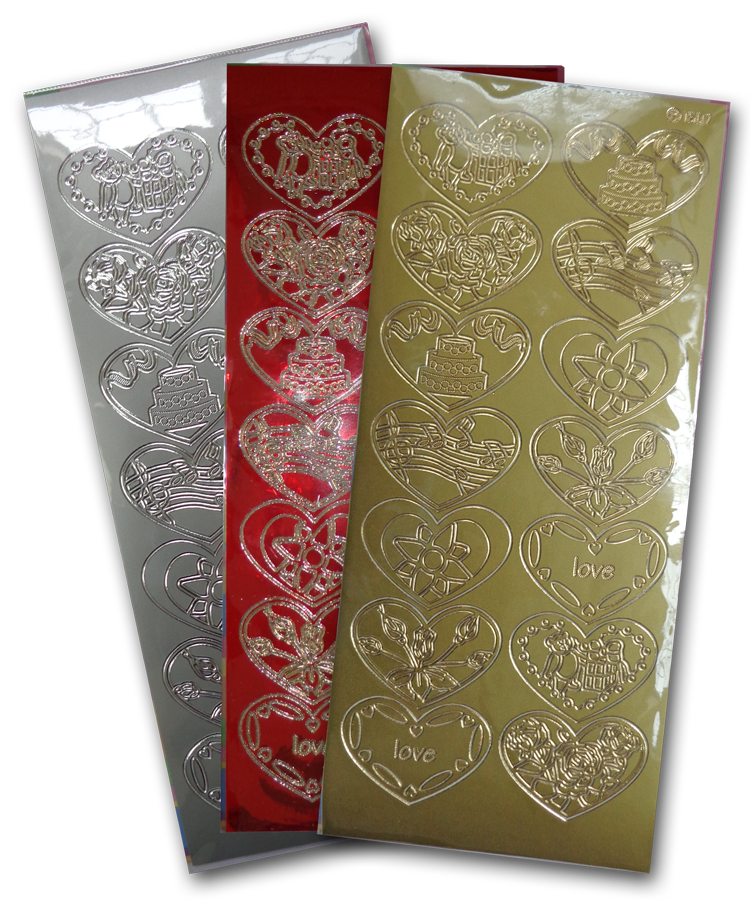 Wedding Heart Variety Outline Stickers