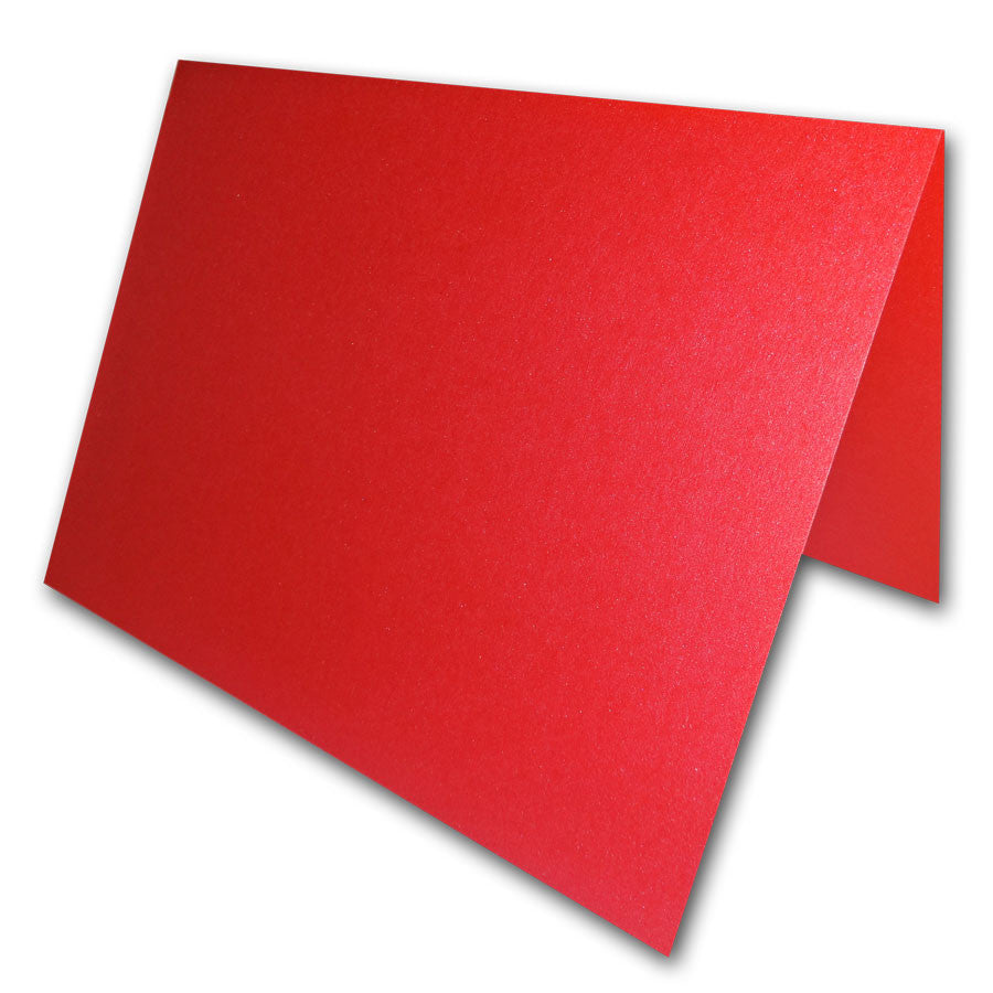Blank Metallic A1 Notecards - red