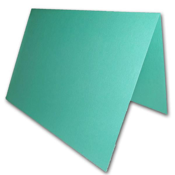Blank Metallic  A6 Folded Discount Card Stock - aqua