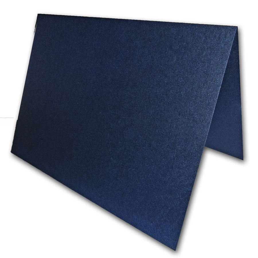 Blank Metallic A1 Notecards - navy