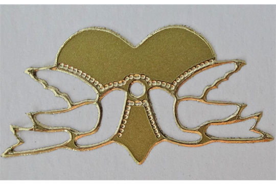 Wedding Doves and Hearts - Outline stickers - Gold or Silver - 1 sheet