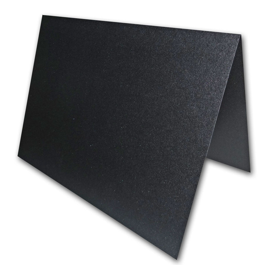 Blank Metallic A1 Notecards - black