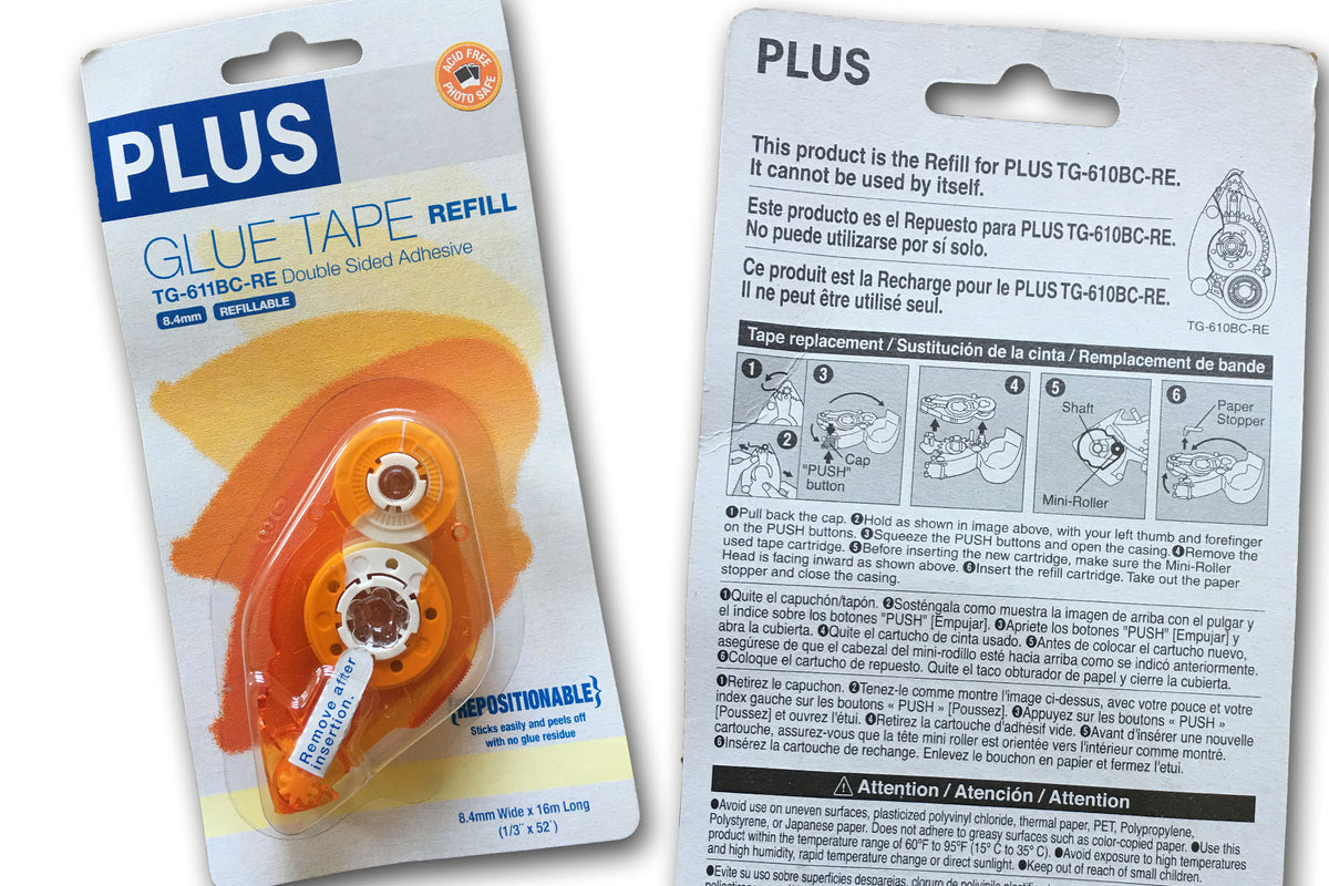 Plus TG-611BC-RE Orange Repositionable Adhesive REFILL