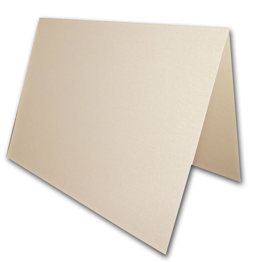 Blank Metallic A1 Notecards - off white