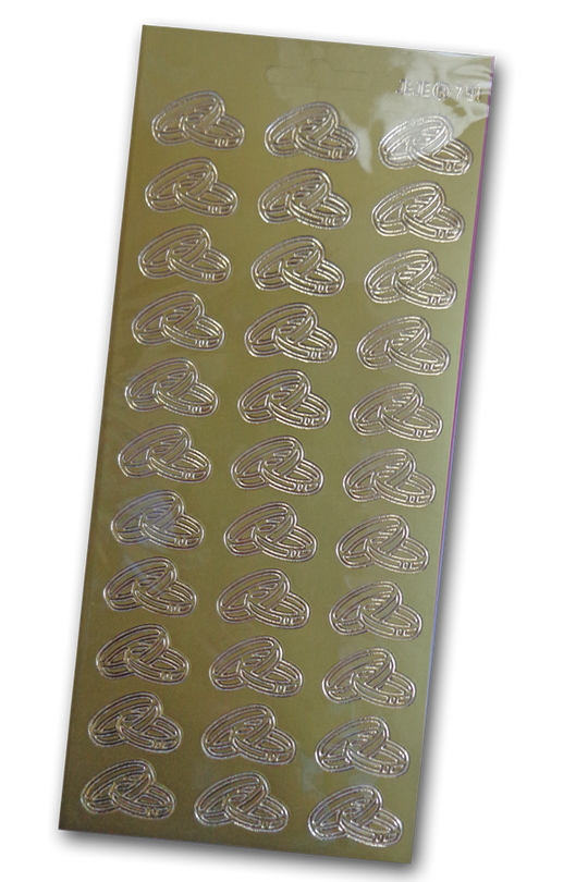 Wedding Rings- Outline stickers - 1 sheet