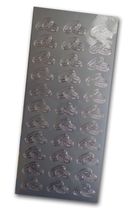 Wedding Rings- Outline stickers - 1 sheet