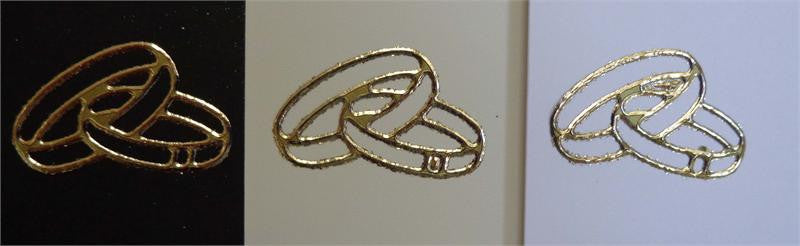 Peel-Off Wedding Invitation Seals – Gold & Silver, Rings & Bride Groom Theme, 2 Sheets