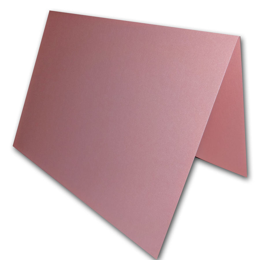 Blank Metallic  A6 Folded Discount Card Stock - pink