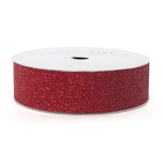 Holiday Colors Glitter Tape - 7/8 inch - 3 yards: Red,  Silver or White