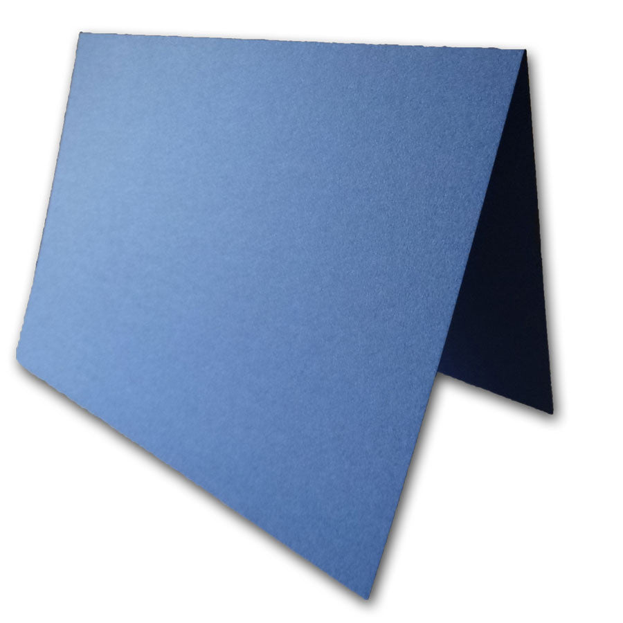 Blank Metallic A1 Notecards - blue