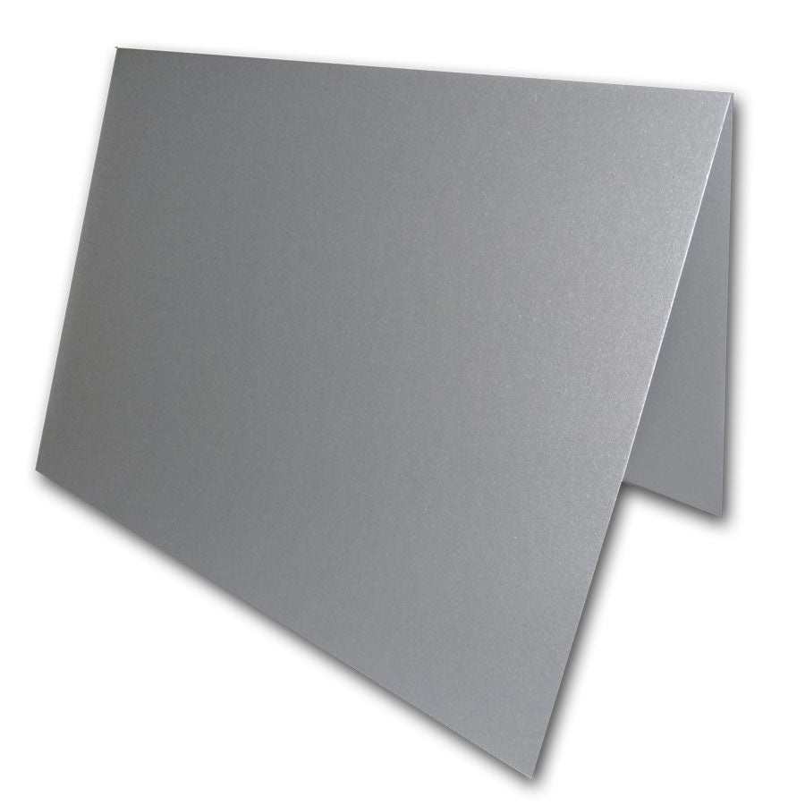 Blank Metallic  A6 Folded Discount Card Stock - silver