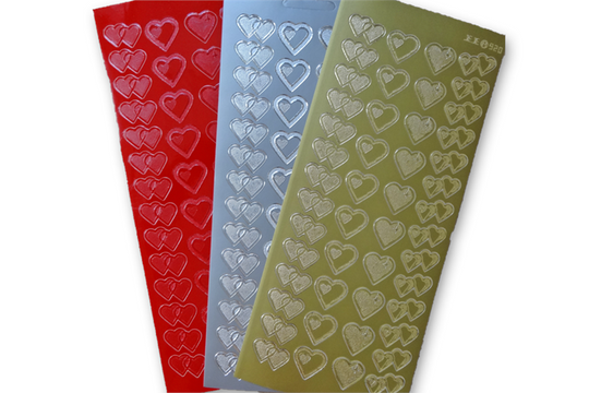 Two-Tone Heart Stickers - 1 sheet
